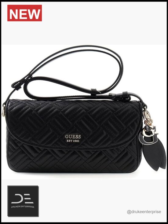 Handbags - Convertible Crossbody Flap with Quilted Texture and Removable Charm